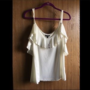 White Express cold shoulder top